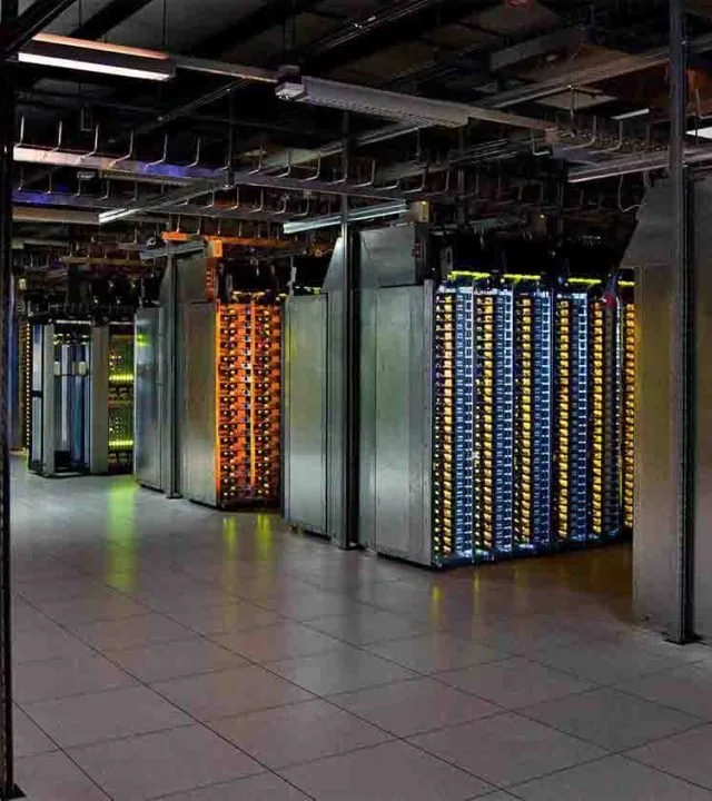 View of a data centre equipment floor