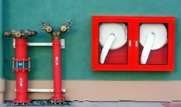 Fire hose reel and associated pipework